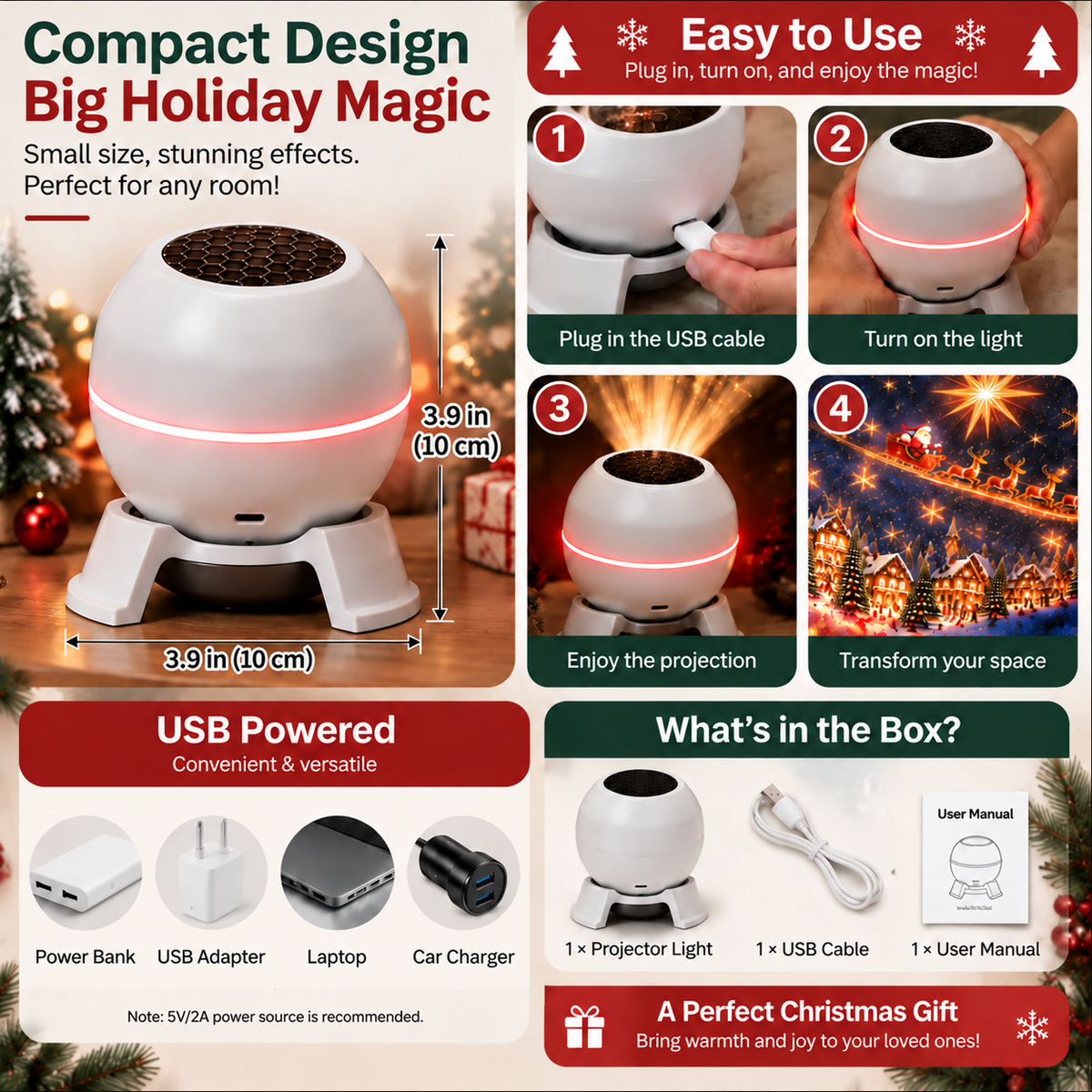 Moving Holiday Pattern Projector