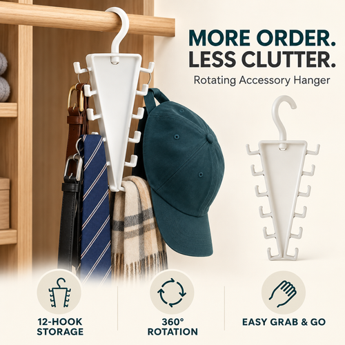 360° Rotating Space-Saving Hanger – Organize Clothes & Accessories-1