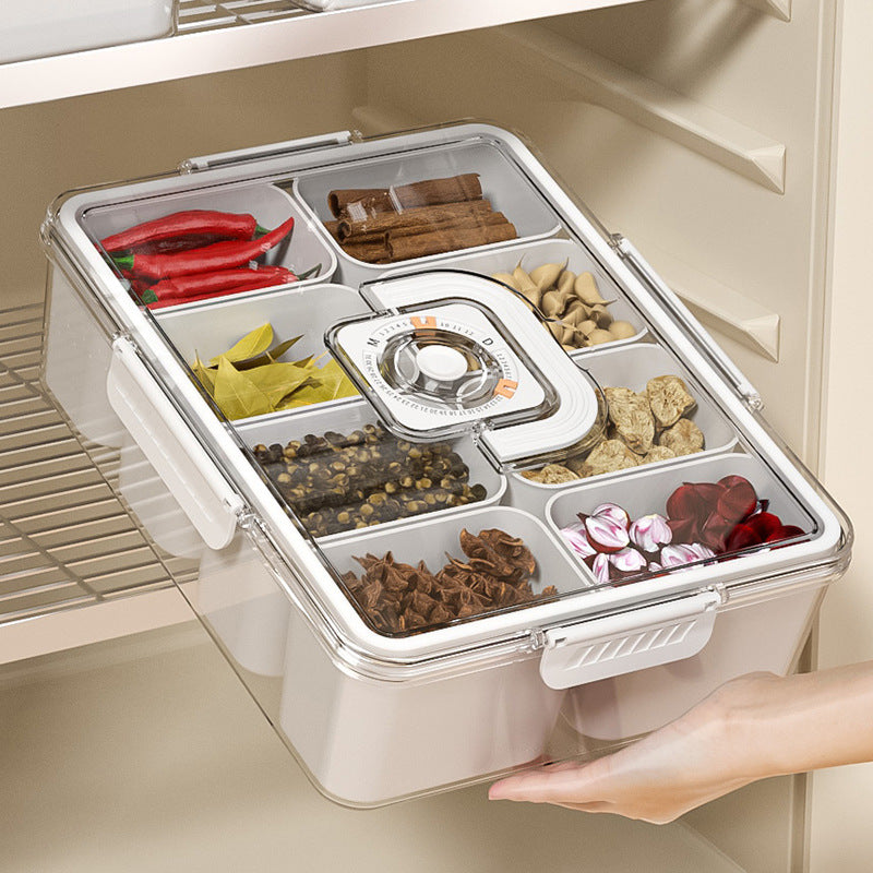 Transparent Portable Airtight Seasoning Box with Compartments