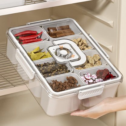 Transparent Portable Airtight Seasoning Box with Compartments