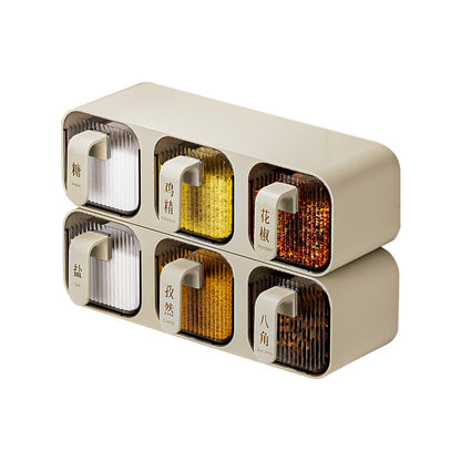 Wall-Mounted Multi-Compartment Seasoning Box Set