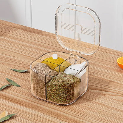 Affordable Luxury Thickened 4-Compartment Seasoning Box for Home Kitchens