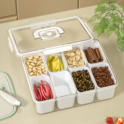 Transparent Portable Airtight Seasoning Box with Compartments