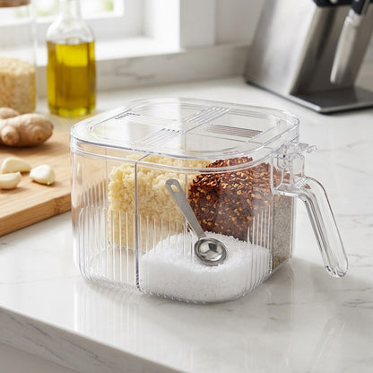 Affordable Luxury Thickened 4-Compartment Seasoning Box for Home Kitchens