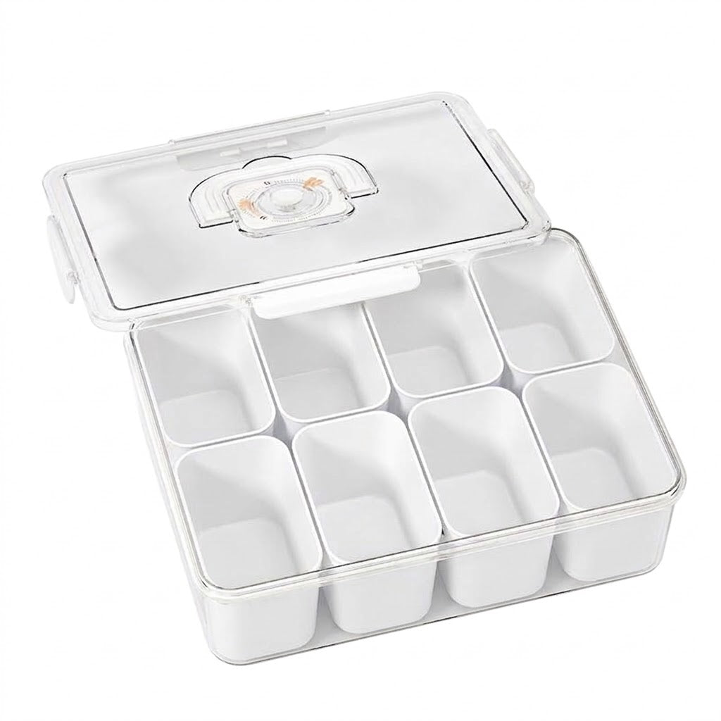 Transparent Portable Airtight Seasoning Box with Compartments