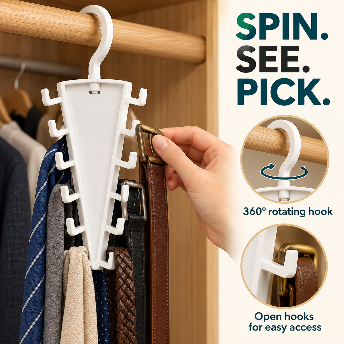 🔥BLACK FRIDAY ONLY - 360° Rotating Space-Saving Hanger – Organize Clothes & Accessories