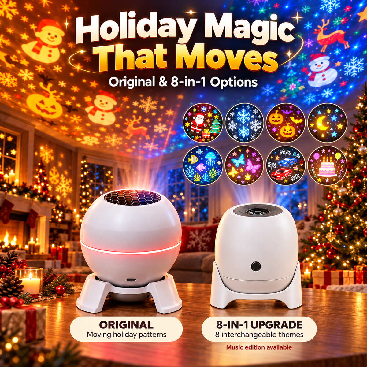 Moving Holiday Pattern Projector