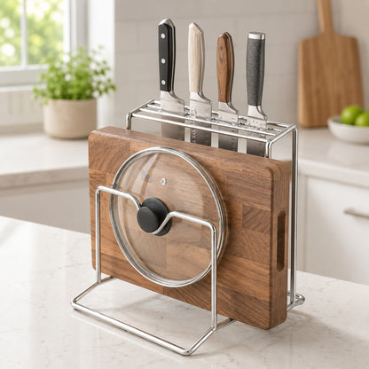 Multifunctional Stainless Steel Kitchen Knife Storage Rack