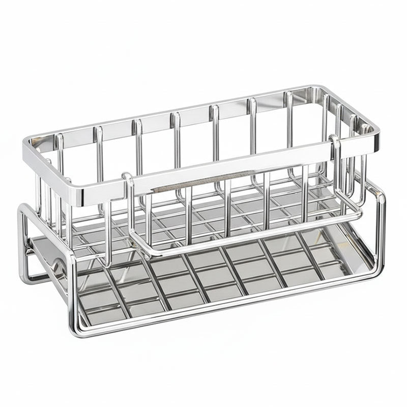 Multifunctional Under-Sink Sponge Organizer with Draining Tray