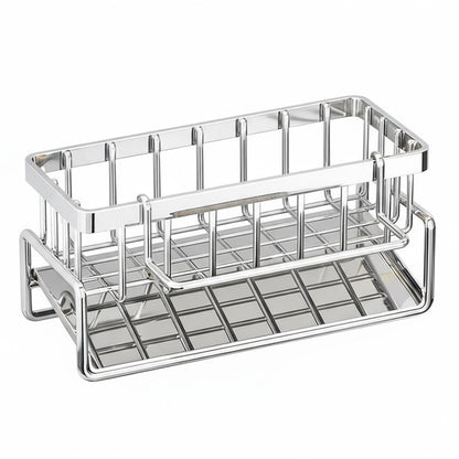 Multifunctional Under-Sink Sponge Organizer with Draining Tray