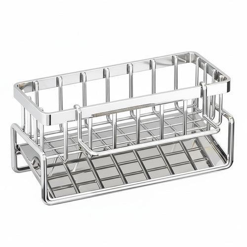 Multifunctional Under-Sink Sponge Organizer with Draining Tray
