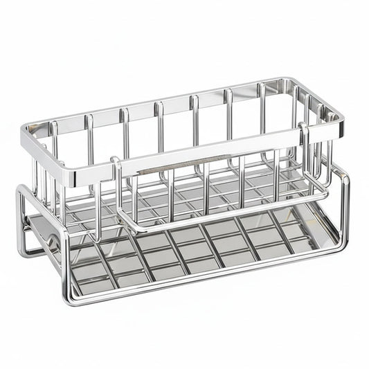 Multifunctional Under-Sink Sponge Organizer with Draining Tray