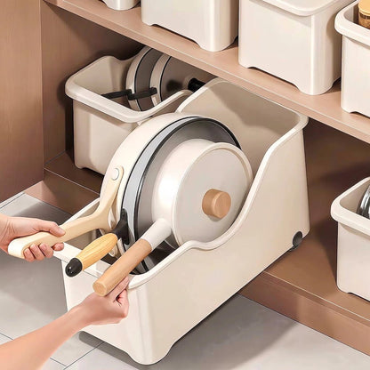 Multifunctional under-sink storage rack with casters—for organizing pot lids, seasoning, and other items in the cabinet