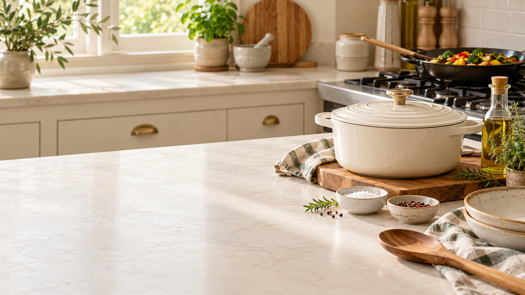 A kitchen ready for dinner