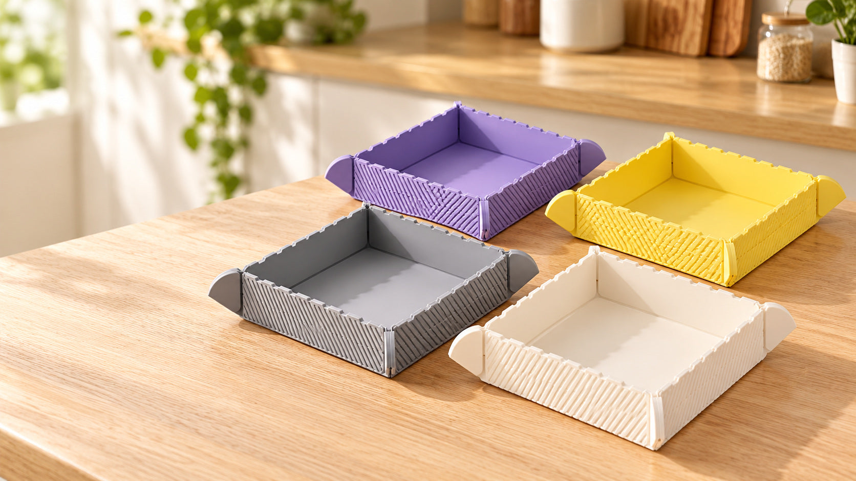 COOKGANIZE silicone trays in different colors